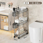 chariot rangement salle bain transparent motifs floraux acrylique quatre étages moderne imperméable roulettes.storage