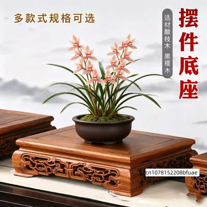 porte pot bois multi niveaux décoration zen fleurs théière étagère intérieure traditionnelle art déco