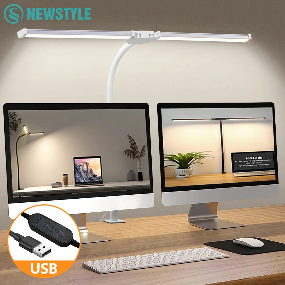 lampe led noir moderne flexible bras ajustable clip facile contrôle tactile