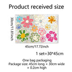 stickers fenetre decoratifs fleurs arc ciel multicolores adhésifs pvc naturel artistique