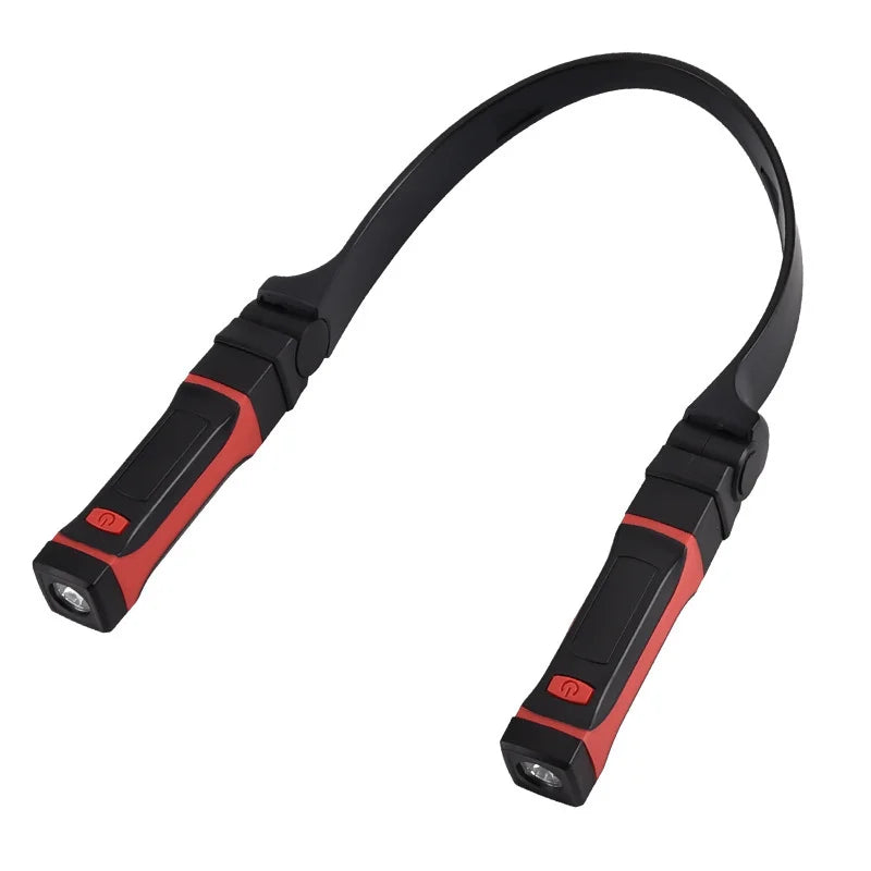lampe torche aimantée portable noire rouge texture mat moderne pratique
