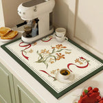 tapis cuisine absorbant antidérapant décoratif séchage vaisselle pose tasse moderne