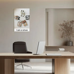 toile peinte moderne chaussures cercle beige gris impression photo décoration mur
