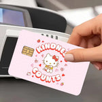 autocollants carte credit dessin anime fleurs cerisier pp paper waterproof réutilisable roseclair oneunit