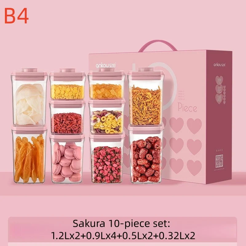 boîtes rangement transparentes hermétiques sans BPA alimentaires sèche noix moderne minimaliste washables