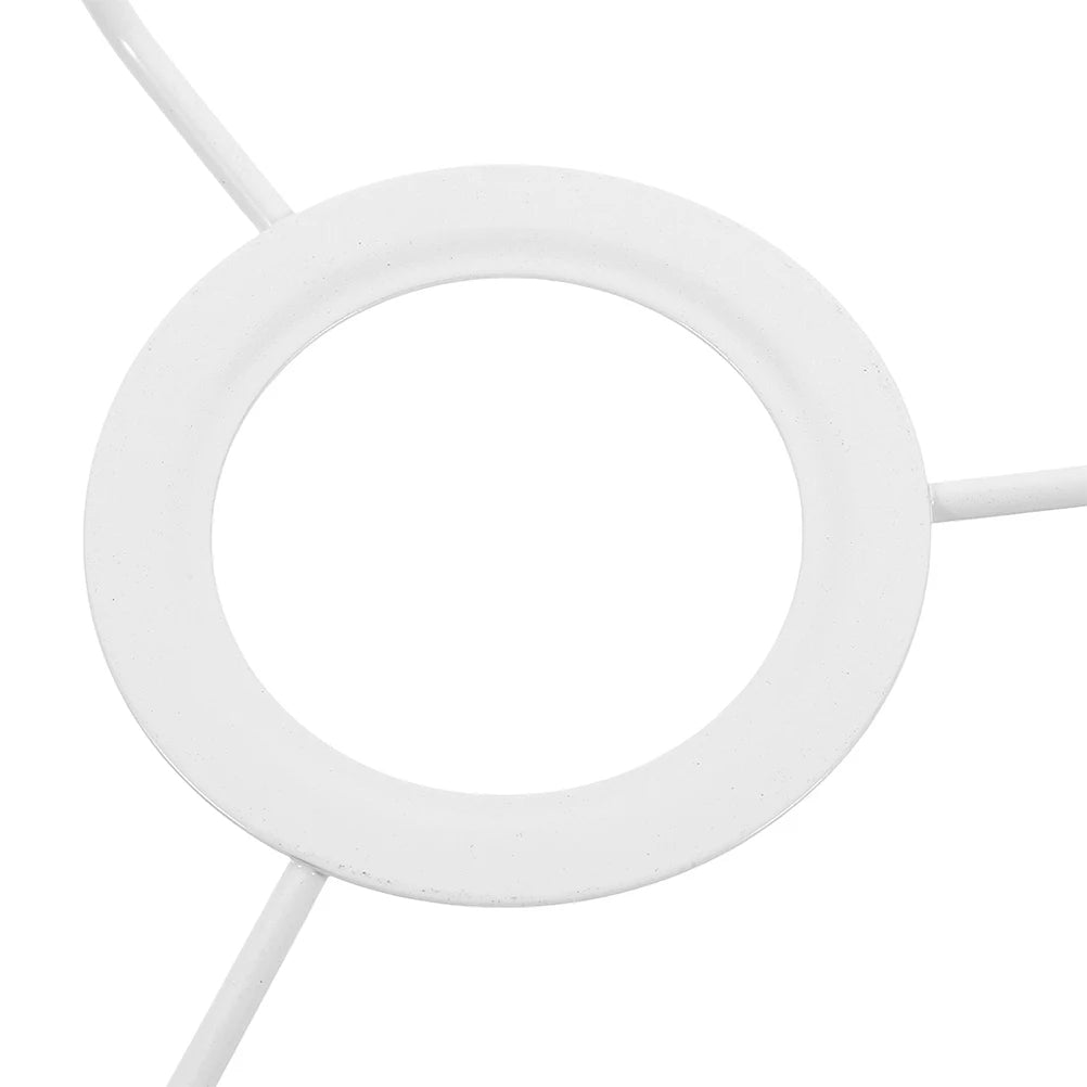 cadre suspension abat jour rond blanc moderne support lampe diy fixations métal lisse opaques