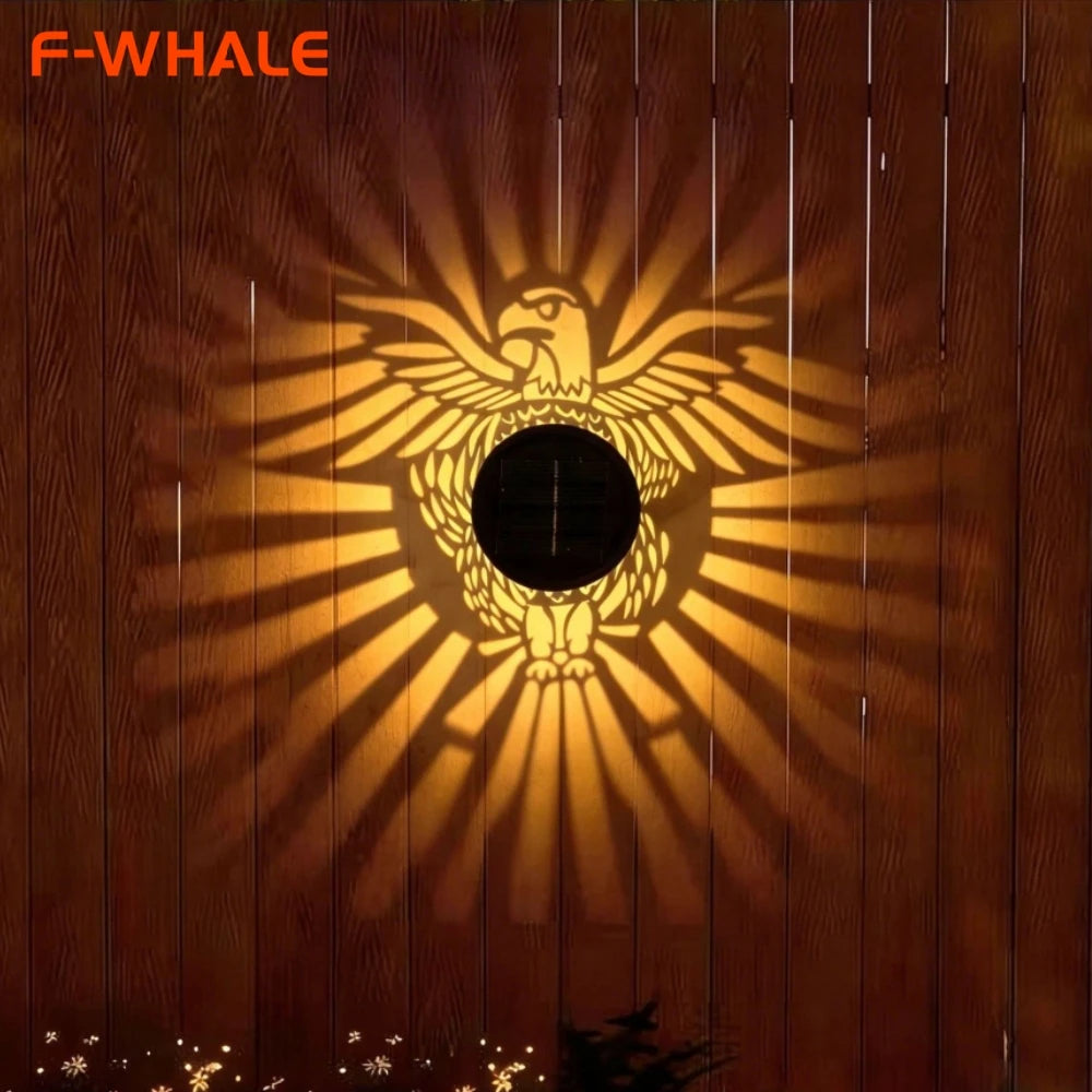 lampe murale solaire extérieure aigle motif capteur led jaune projection décorativeextérieur mur opaque