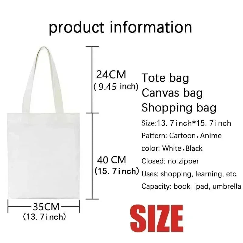 sac bandoulière toile imprimé chats blancs moderne décontracté sans fermeture éclair deux poignées détachables