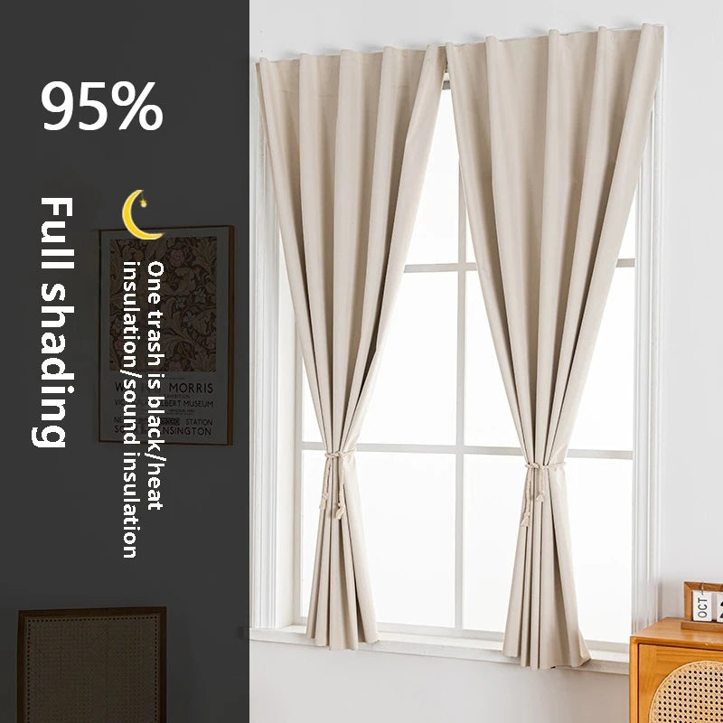 rideau moderne opaque beige noir uni fenetre facile auto adhesif maison