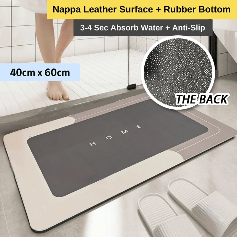 tapis bain bleu marine gris beige antidérapant polyester moderne