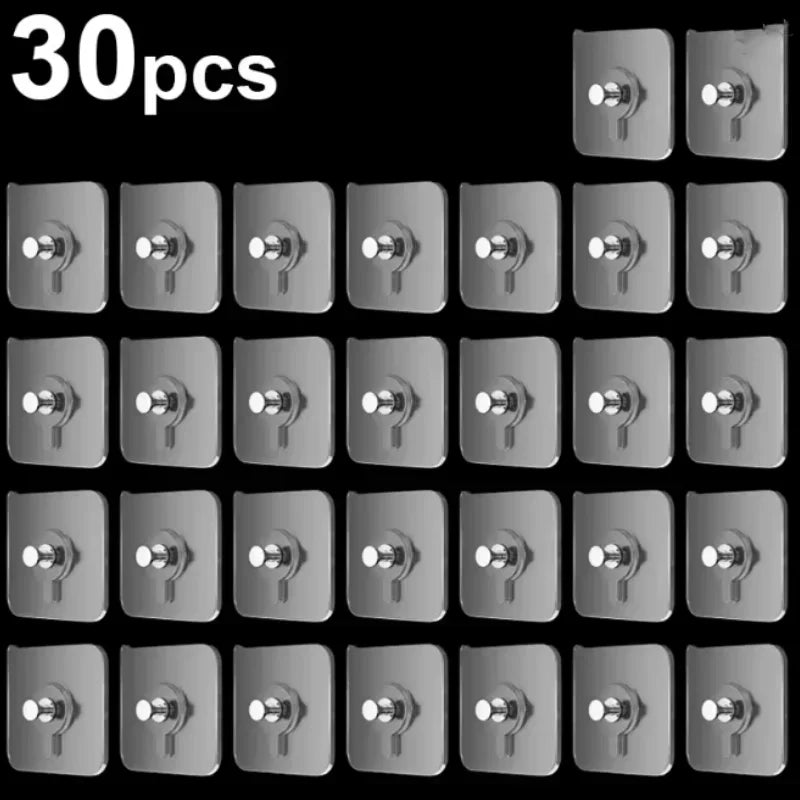 crochets adhésifs transparents minimalistes pack 10pcs 20pcs 30pcs 50pcs 6x6cm