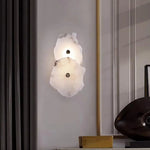 applique murale led marbre naturel moderne minimaliste fixee mur blanc gris
