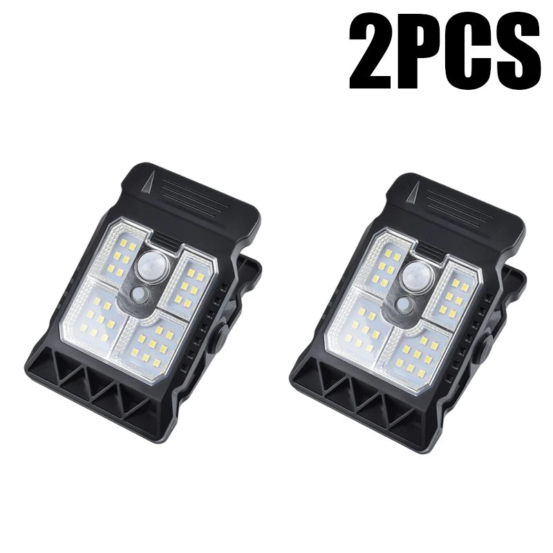 lampe poche led solaire clip noir moderne autoéclairante campingextérieur
