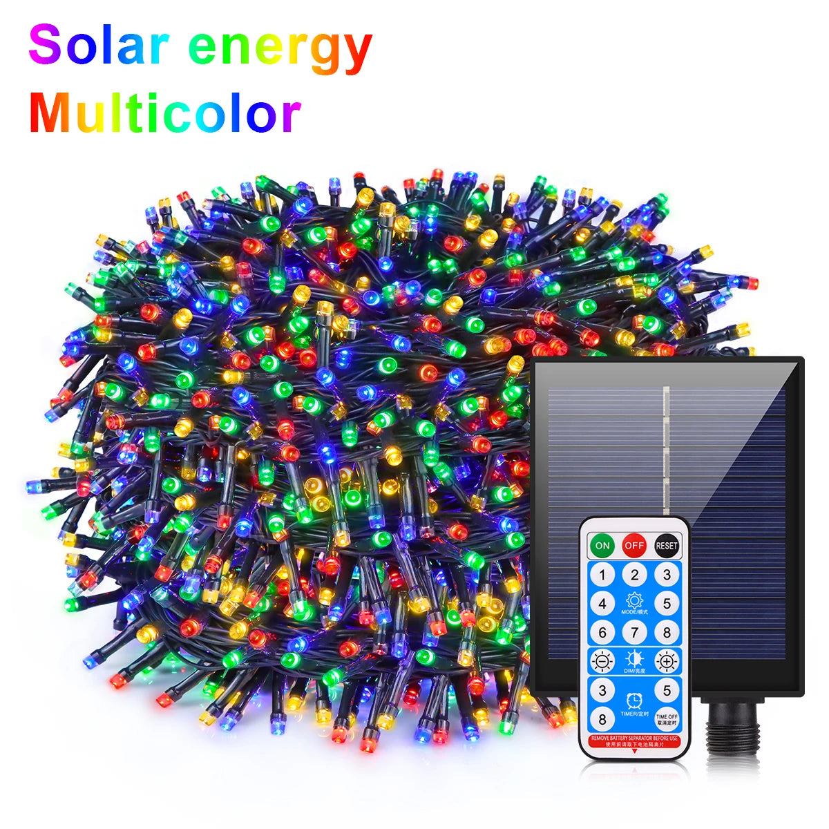 guirlande lumineuse solaire multicolore modernes controle distant piquets fixations muralesextérieur festive