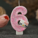 bougies forme chat pailletées rose pâle blanc mariage anniversaire décoratives enfantines