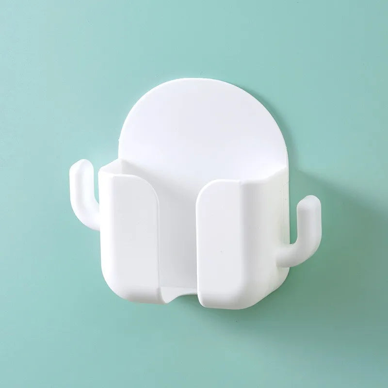 organisateur mural cactus blanc téléphone télécommande rangement moderne adhésif chambre sdb