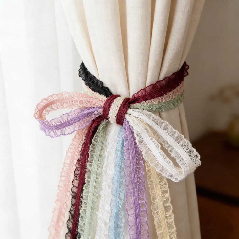 rubans franges polyester couleur noir rose vert bleu beige blanc translucides décoration party accessoires