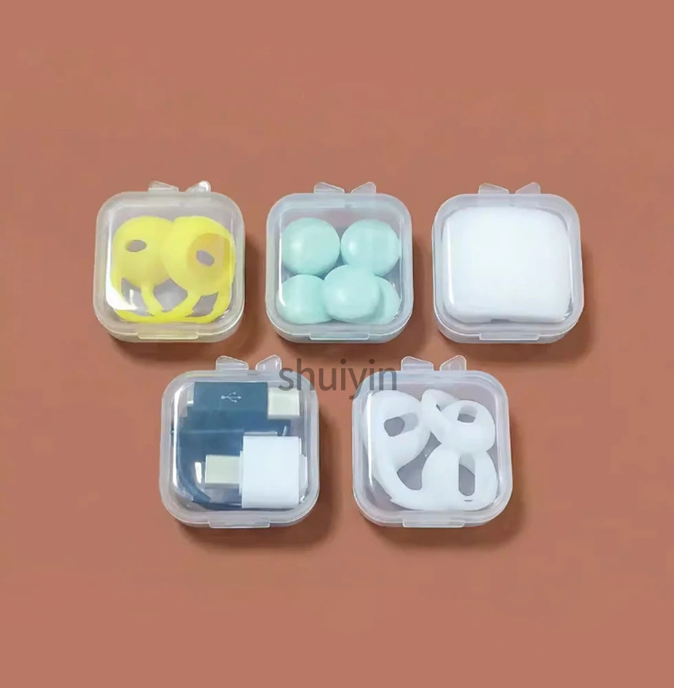boîtes rangement transparentes modernes pratiques clips embouts protection câbles pièces monnaie gọn lại để