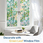 film fenêtre adhésif feuilles vertes moderne décoration protection uv isolation thermique explosion transparent vert