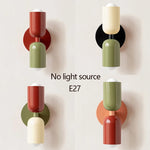 applique murale moderne métal vert olive rouge beige orange fixée mur led