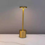 lampe table moderne dorée rechargeable flux lumineux réglable interrupteur tactile contemporain base fer