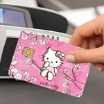 autocollants carte credit dessin anime fleurs cerisier pp paper waterproof réutilisable roseclair oneunit