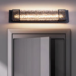lampe murale moderne led noir doré verre ip65 48cm 60cm 90cm