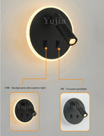applique murale led moderne ports usb lampes lecture réglables chambre étude