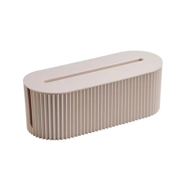 organisateur moderne boîte rectangulaire striée beige clair minimaliste multifonctionnelle rangement électroménager