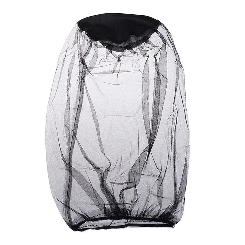 filet anti moustiques tissu texturé transparent noir gris élastique camping pêche extérieur protection visage