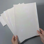 feuilles holographiques décoratives argentées cœurs étoiles motifs brillants moderne scintillant