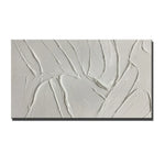 tableau moderne abstrait lignes ondulées blanc gris clair décoration intérieure sans cadre contemporain horizontal