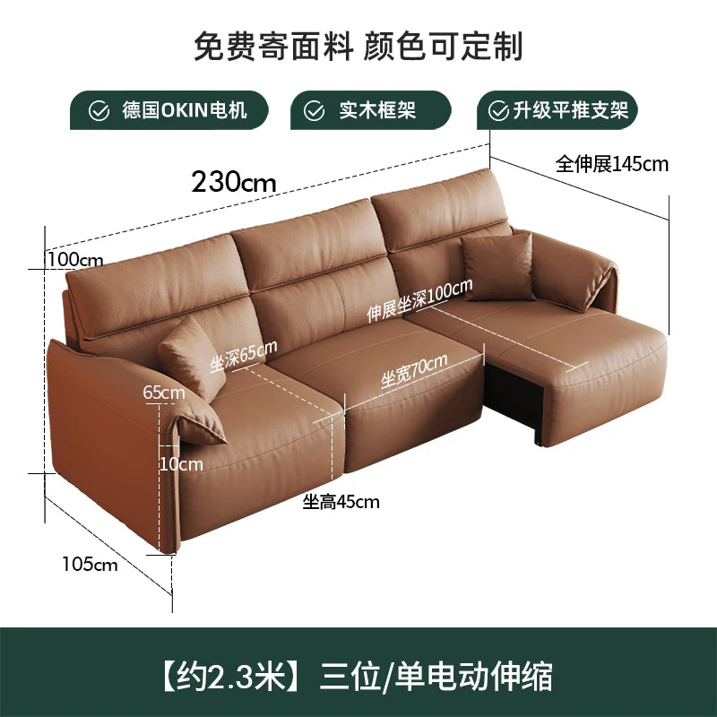 canapé d'angle marron clair moderne coussins table basse dimension 290cm