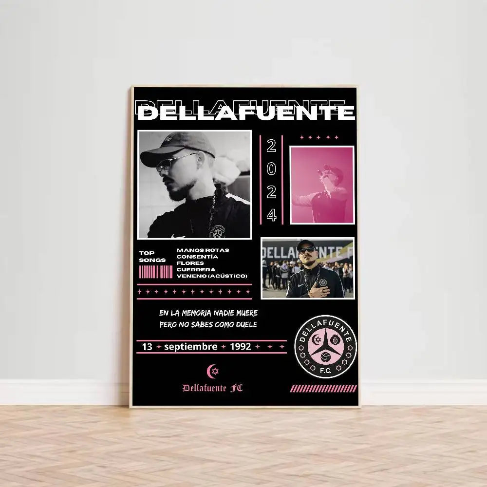affiche murale logo dellafuente fc décoration moderne salon chambre poster sport graphique noir
