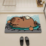 tapis bain antidérapant caoutchouc absorbant motif animal baignoire oranges textiles adultes moderne