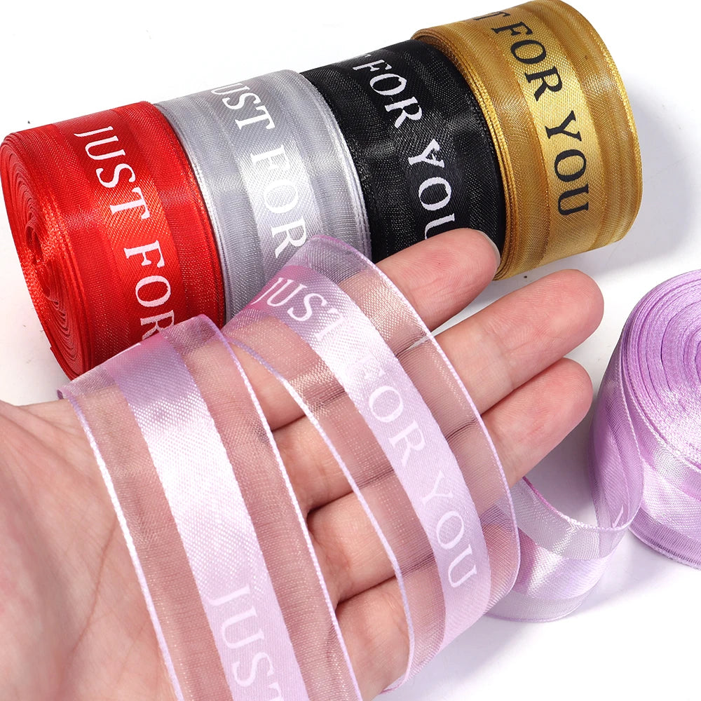 ruban décoratif rouge bleu clair rose violet noir doré rayures just for you satiné
