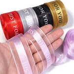 ruban décoratif rouge bleu clair rose violet noir doré rayures just for you satiné