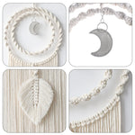 décoration murale attrape rêves bohème crème blanc cassé franges tressage métal argenté ethnique suspension