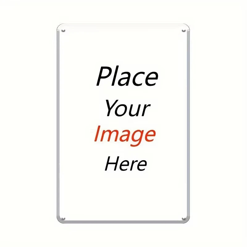 plaque métal imprimable personnalisable bleu foncé moderne adhésif 30cm 20cm CUSTOM YOUR PICTURE hamburgers