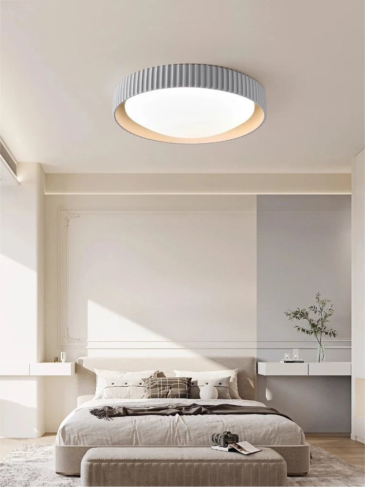 lampe chambre coucher moderne bleu beige rayures verticales éclairage quotidien montée surface led 90