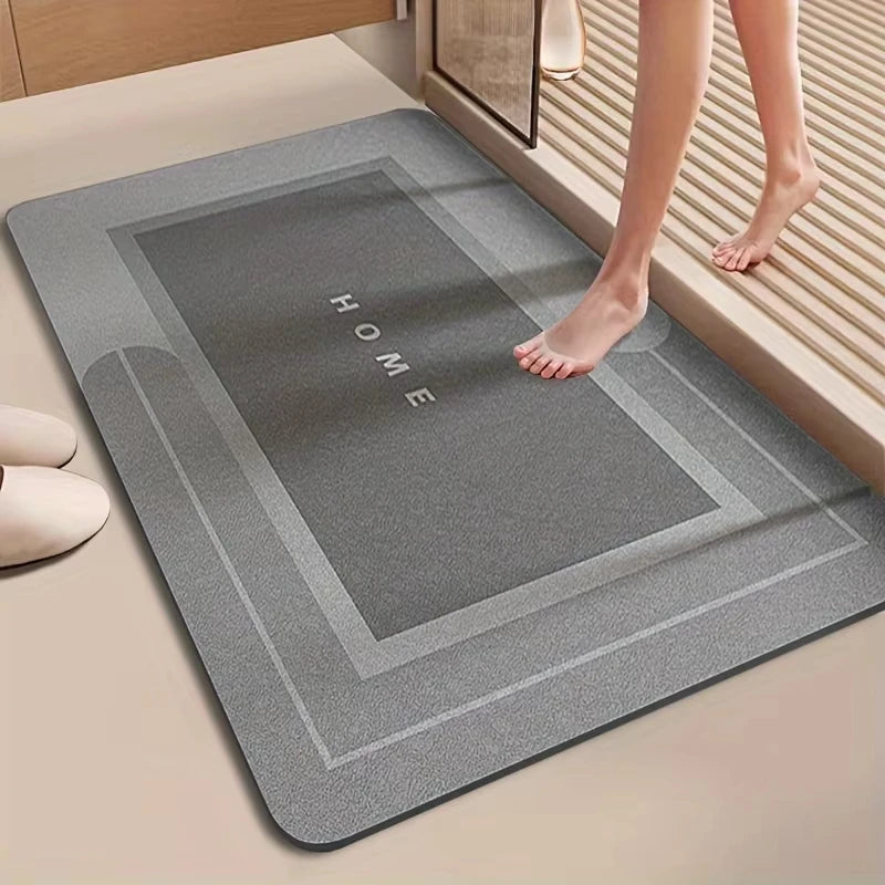 tapis sol gris motif blanc antidérapant moderne minimaliste PVC feutre
