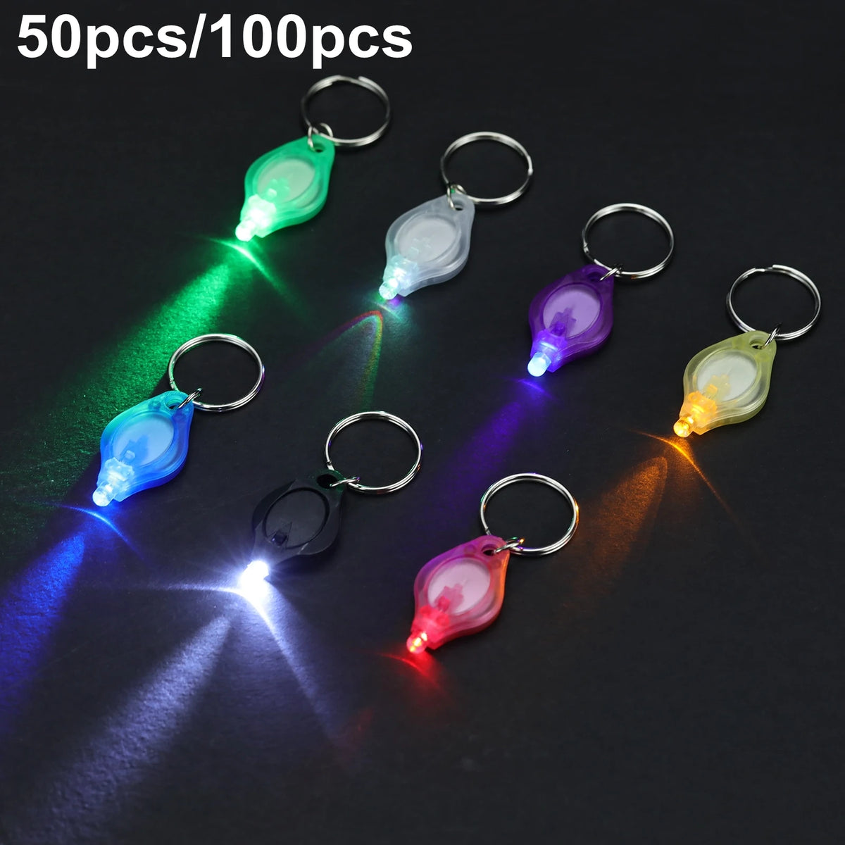 porte cles lumineux led portable petit porte clefs lampe torche miniature transparent anneau metal