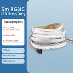 ruban led cob rgbic 24v multicolore 480 diodes 50000h moderne adhésif télécommande