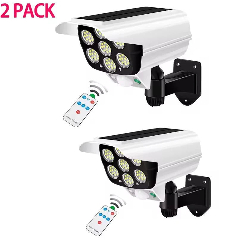 lampes solaires détecteur mouvement extérieures 77 led blanc noir moderne télécommande