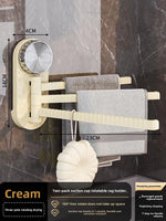 porte serviettes ventouse beige barres horizontales texture duveteuse moderne minimaliste suction cup