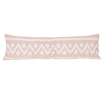 coussins boho chic rose clair blanc motif géométrique pompons opaques adhésifs
