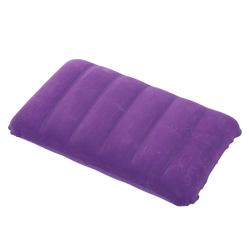 coussin gonflable velours bleu moderne 47x30cm confortable valve gonflage