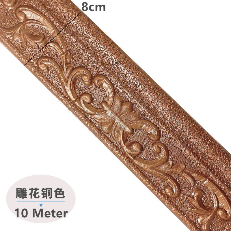 ruban decoratif autoadhesif or argent blanc ornements floraux classique 10m 8cm stickers murals