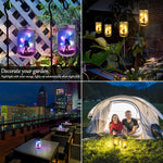 lanterne solaire décorative bocal LED effet vieilli silhouette fée anse métal argentéextérieur festive rustic