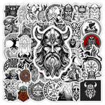 stickers viking graphiques adhésifs waterproof noir blanc gris décoration journal scrapbook portable étanche adultes